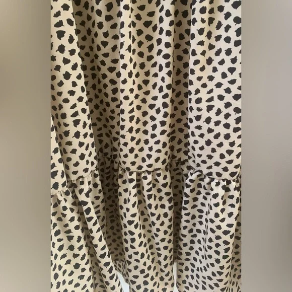 Women’s SZ S DNT Long Sleeve Tan & Cream Boho  Dress - Picture 5 of 7